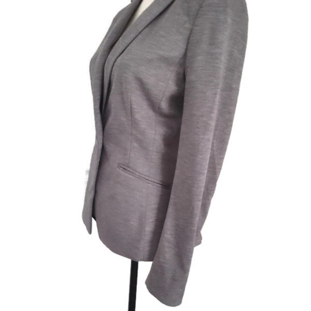 H&M Grey Women's Lined Career Lawyer Office Siren BlazerJacket Medium - Picture 3 of 4